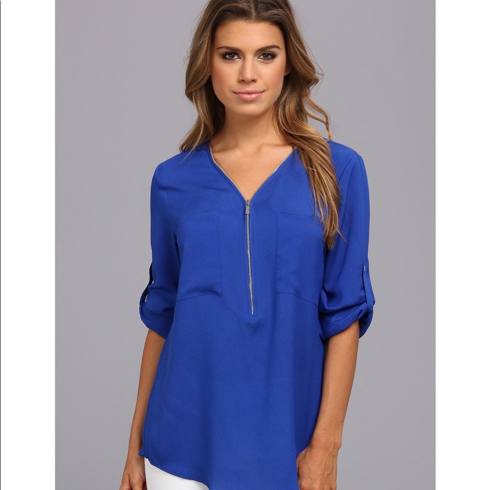 royal blue calvin klein blouse